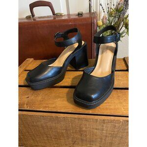 Marices Black Dany Block Heel Grunge Whimsigoth Shoes Size 8